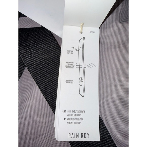 Adidas MYSHELTER RAIN.RDY Jacket Beige Tan Waterproof Hooded Coat M Women's - Picture 12 of 14